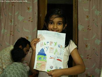 Samyuktha with her painting