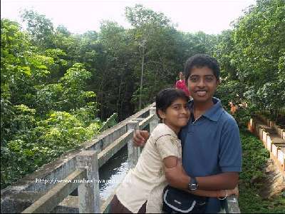 Viggi and Vini in Thirparappu falls